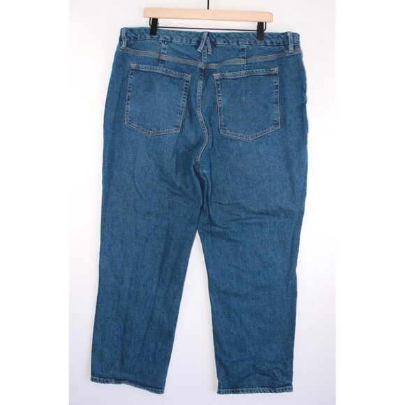 Good American Women Jeans Blue Denim Straight High Rise Medium Wash Size 18 Plus - Picture 2 of 9